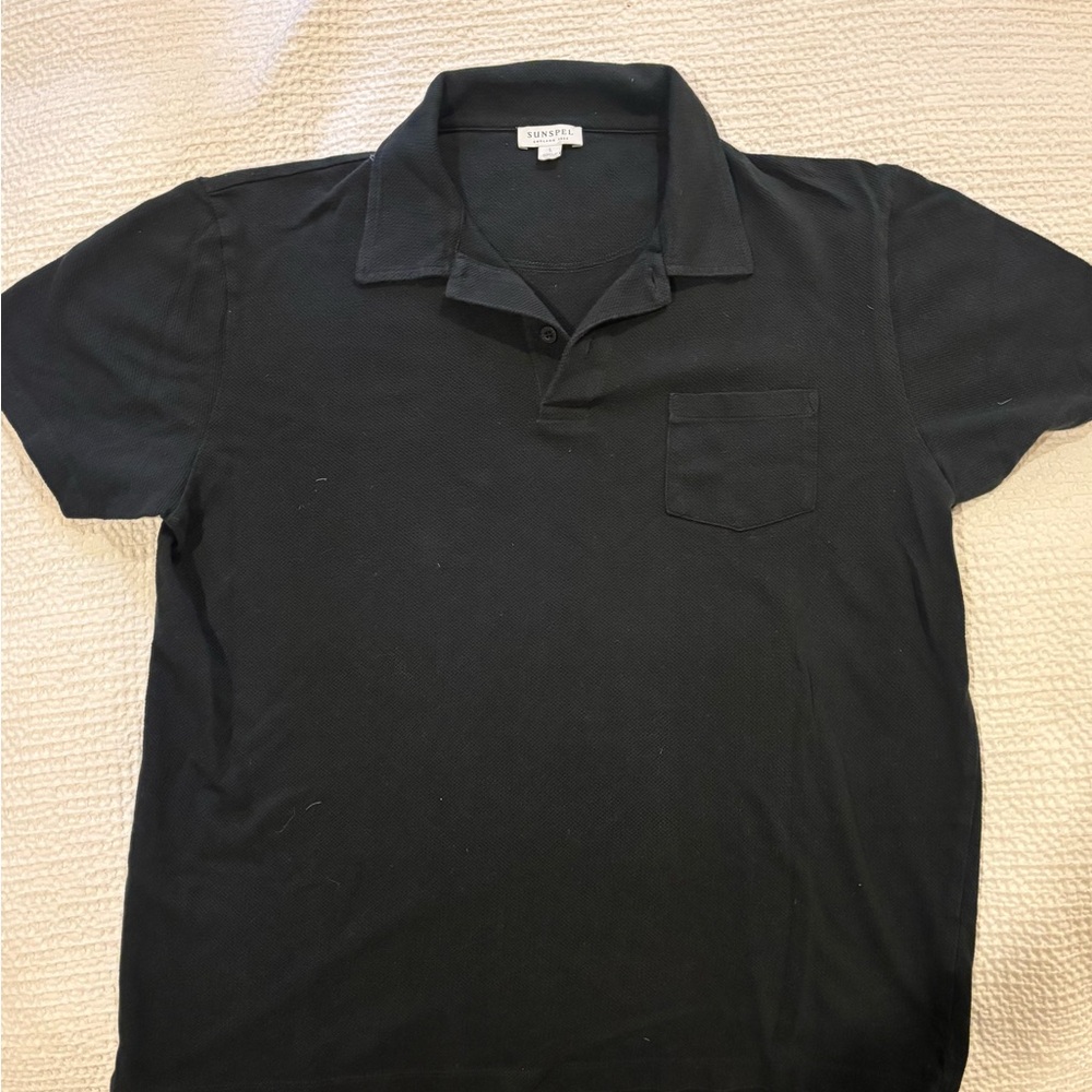 Sunspel Black Polo Shirt Timeless Style